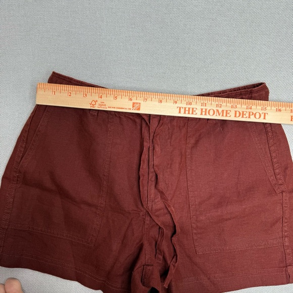 Madewell 100% Linen Pull-On Drawstring Shorts Henna Size Medium NWT - Picture 3 of 7